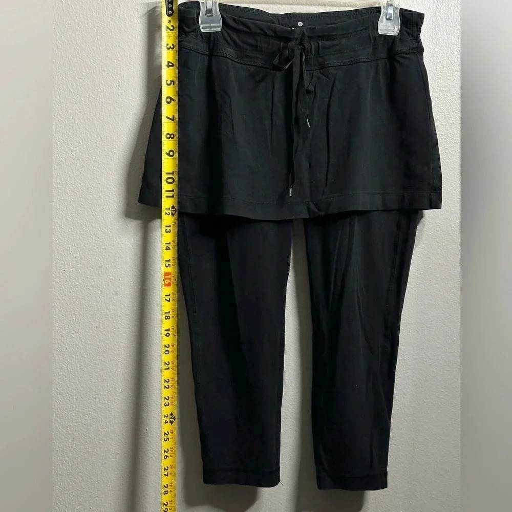 Athleta Size Small 2 in 1 Capri Leggings Skirt Black Athletic Womens Stretch‎ - Picture 6 of 10